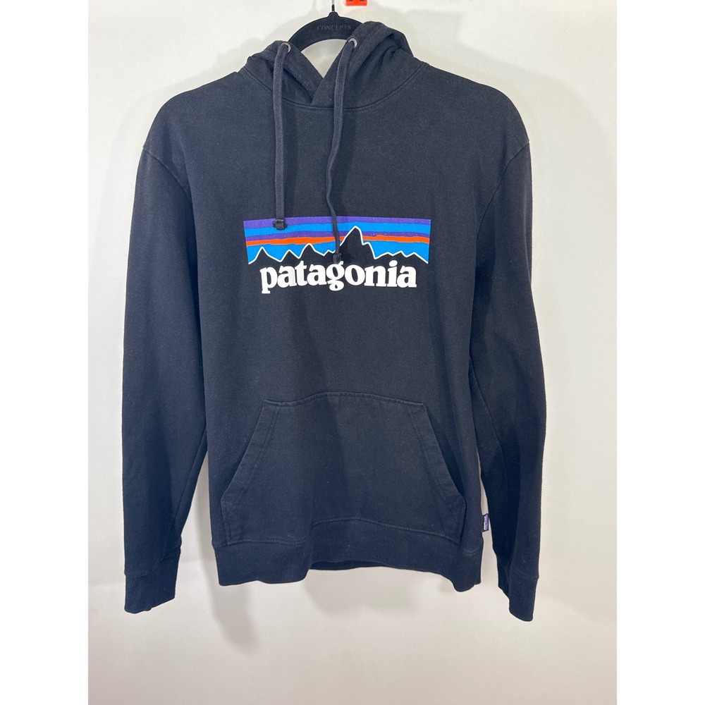 Patagonia Mens Uprisal Hoody Black P-6 Logo Pullover Sweatshirt S Regular Fit